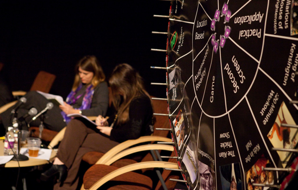 Erica Hargreave and Caitlin Burns on a Panel on Convergent Storytelling. Photographer: Liz Kearsley